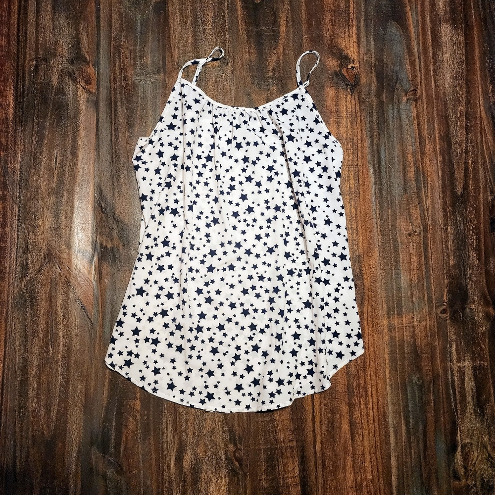 Time and Tru White and Blue Stars Shirt NWOT